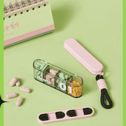 Skycase Compact, Durable, Lightweight Four-a-Day Pill Organizer Set with 3PCS Pill Holder, Pink (3 Pack)